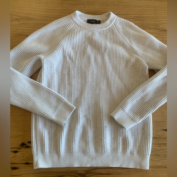 Theory Speckled Crew Neck Sweater White Long‎ Sleeve Women’s Large Preloved - Picture 1 of 7